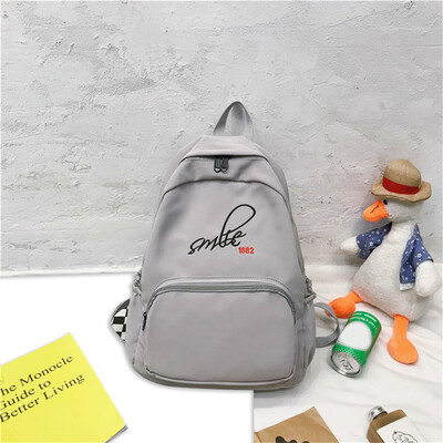

Tailored Large Capacity Solid Color Waterproof Nylon Casual Backpack School Bag