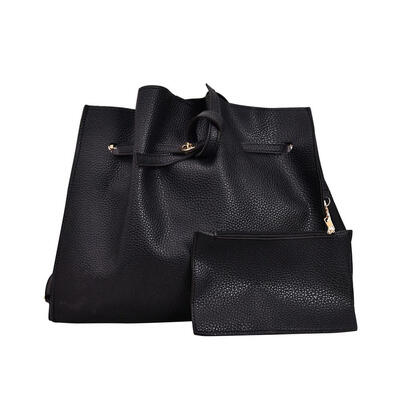 

2pcsset Women Bucket Messenger Bags Solid Crossbody Shoulder Handbag Purse