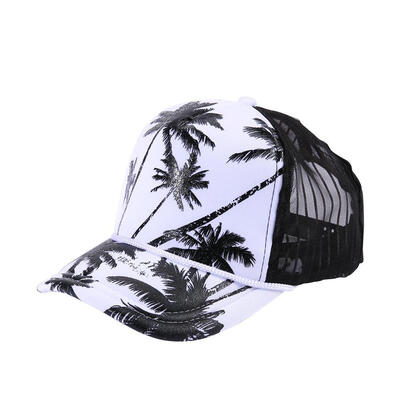 

Fashion Women Men Mesh Floral Print Baseball Hats Beach Peaked Sun Caps