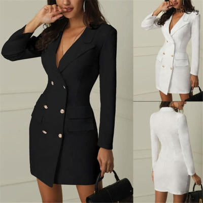 

Women Winter Warm Slim Coat Double Breasted Wool Trench Coat Jacket Outerwear