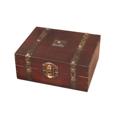 

Siaonvr Decorative Trinket Jewelry Storage Box Handmade Vintage Wooden Treasure Case