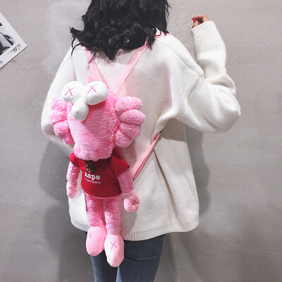

Backpack female 2019 new fashion foreign girl cartoon sesame street bag Korean version of the wild cute plush backpack