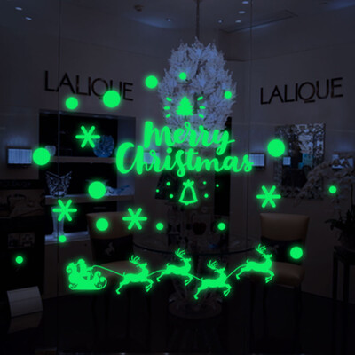 

〖Follure〗Christmas Glow Snowman Wall Stickers Living Room Luminous Stickers Window Decor