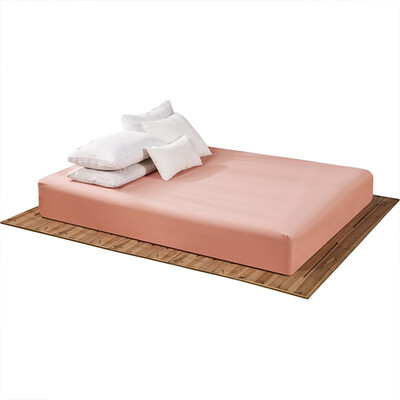 

1Pc Sanding Solid Fitted Sheet Mattress Cover Printing Bedding Linens Plain Bed Sheets With Elastic Band 160x200cm