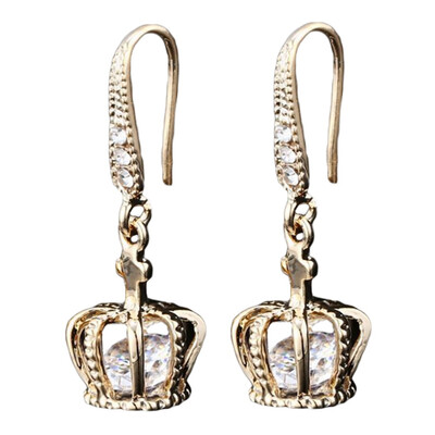 

Fashion Jewelry 925 Sterling Silver Gold Plated Crystal Hoop Dangle Earring Stud