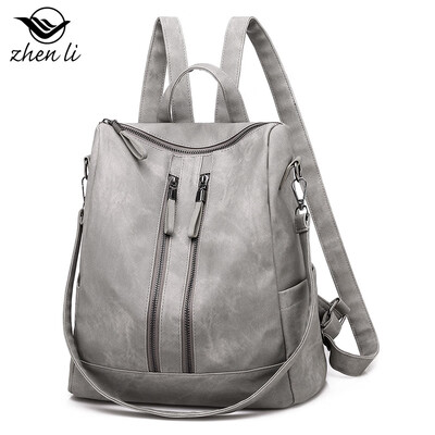 

Bag female new Korean soft face pu leather womens backpack trend backpack