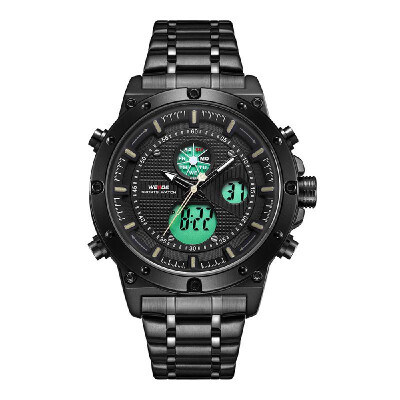 

WEIDE WH6906 Dual Display Two Movement Quartz Digital Men Watch 3ATM Waterproof LCD Backlight Luminous Sport Dual Time Zone Auto D