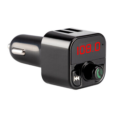 

〖Follure〗Dual USB Bluetooth41 Handsfree Car Kit Charger FM Transmitter MP3 Player A2B3