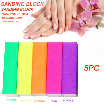 

Toponeto 5PC Nail Art Care Buffer Buffing Sanding Block Files Grit Acrylic Tool