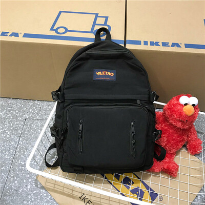 

Schoolbag female Korean high school students round junior high school girls large capacity simple Joker Mori male backpack