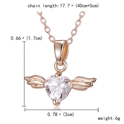 

Fashion Zircon Pendant Necklace Flower Love Heart Dance Girl Angel Rose Gold Crystal Pendant Necklace for Women Jewelry Gift