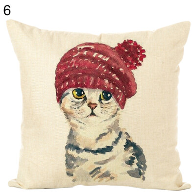

Cartoon Cat Kitten Throw Pillow Case Cushion Cover Sofa Car Home Office Decor