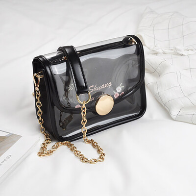 

Tailored Womens Fashion Jelly Transparent Bag Embroidery Package Chain Messenger Bag