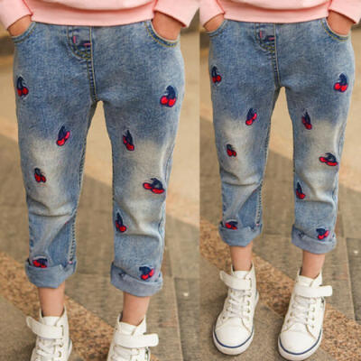 

UK STOCK Baby Kids Girl Infant Toddler Long Denim Jeans Pants Leggings Trousers