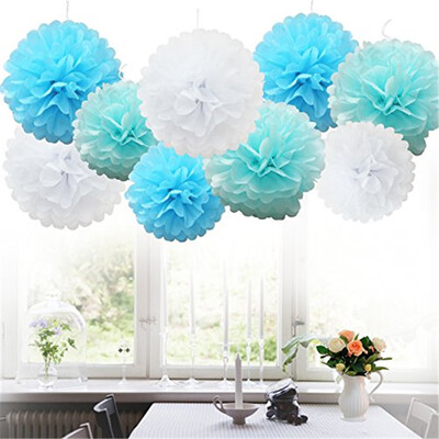 

〖Follure〗9pcs Tissue Paper Pompoms Flower Balls Fluffy Christmas Wedding Party Decoration