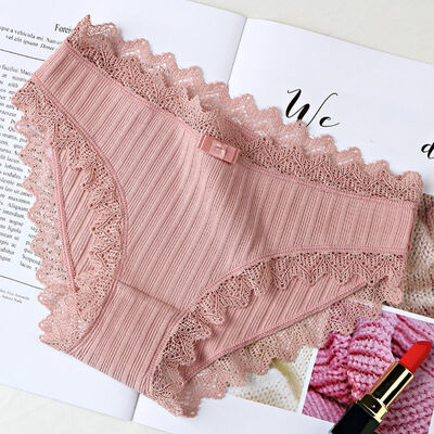 

Cotton Lace Panties Women Underwear 2018 Cute Candy Colors Panties Girl Lingerie Panty Ladies Breathable Comfortable Briefs V2