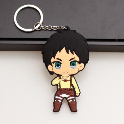 

CAR-TOBBY Anime Attack On Titan Survey Corps Anime Rubbe Keychain Key Ring