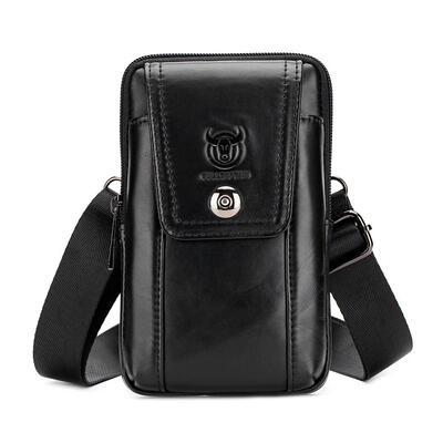 

BULLCAPTAIN Business Genuine Leather Men Waist Bag Mobile Phone Coin Purse