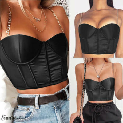 

Fashion Women Sleeveless Summer Bustier Crop Top Vest Tube Tank Top Blouse Shirt