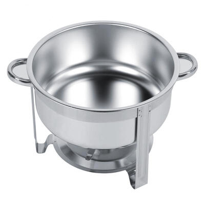 

Greensen 75L Stainless Steel Round Chafing Dish with Cover Alcohol Furnace for Buffet Catering