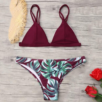 

Saidsome Women Swimwear Bikini Solid Two-Piece Swimsuit Tankini Beach Swimsuit