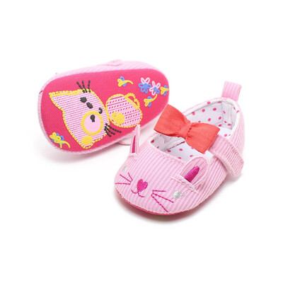 

Newborn Baby Toddler Cat Bowknot Dot Sneaker Anti-slip Soft Sole Shoes