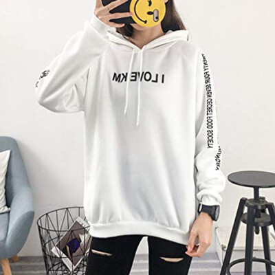 

Starmoon Fashion Women Letter Print Hooded Long Sleeve Sweatshirt Pullover Hoodie Top