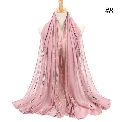 

Cross-border express sales foreign trade gold wire stripe porcelain point color diamond cotton&linen scarf Muslim ladies baotou