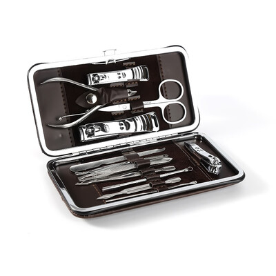 

Professional Grooming Kit Nail Clippers Tools with Luxurious Travel Case 12pcs