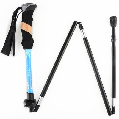 

​Camping Aluminum Alloy Folding Walking Rod Trekking Stick Pole Ultra Light