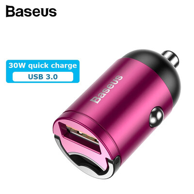 

Baseus Mini 30W Quick Charge Car Charger with USB30 or Type-C Port 12V24V PD 30 aviation alloy car charger
