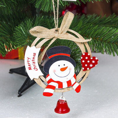 

Gobestart Cute Santa Clause Bow Bell Christmas Tree Ornament Decoration Wooden Snowman Elk