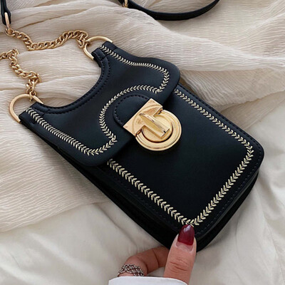 

Chic womens 2019 new style Korean style foreign-style chain single-shoulder bag summer fashion all-in-one mobile phone bag