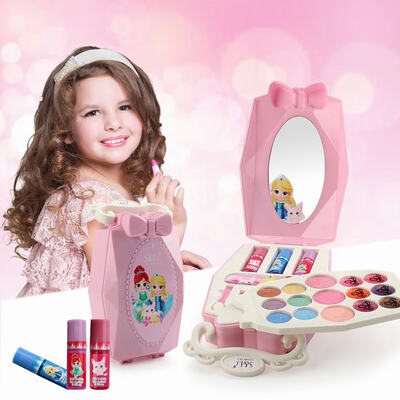 

Dress-Up Toy Makeup Cosmetic Box Fairy Tale Handbag Shape Pretend Play Girls Cosmetics Kit Environmental Toys Beauty Safety Toy