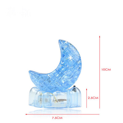 

〖Follure〗3D Crystal Puzzle Cute Model Shine Moon DIY Gadget Blocks Building Toy