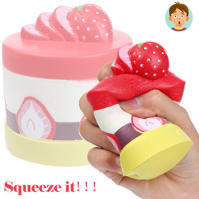 

YIWULA12cm Strawberry Cake Squishies Slow Rising Squeeze Scented Stress Relieve Toy