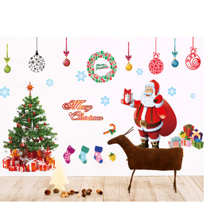 

〖Follure〗Christmas Living Room Xmas Santa Claus Snowman Elk Wall Stickers Window Decor