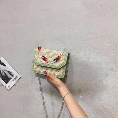 

Tailored Fashion Women Cute Colorful Chain Bag Weave Leather Crossbody Bag Handle Bag