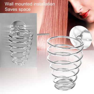 

Greensen Stainless Steel Spiral-shaped Hairdryer Support Holder Wall-mounted Hair Dryer RackHair Dryer StandHairdryer Support