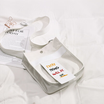 

Big bag female 2019 new Korean version of the wild bag tote bag Japanese girl broadband canvas slung shoulder bag