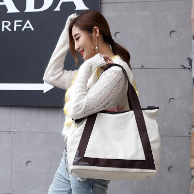 

Fashion Women Large Capacity Canvas Casual Tote Shoulder Bag Vintage Pu Leather Durable Handbags