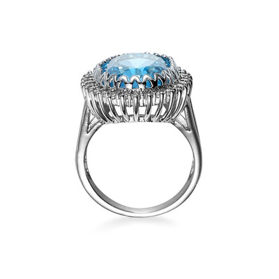 

Women New Fashion Blue Rhinestone Inlaid Ring Luxury&Elegant Crystal Ring