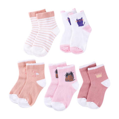 

5pairsLot Cute Cartoon Baby Boys Girls Soft Cotton Socks Kids Stripe Socks