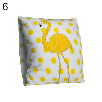 

Stripe Flamingo Square Throw Pillow Protector Case Cushion Cover Sofa Bed Decor