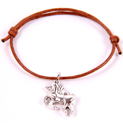 

Retro Pure Hand Production Wax Weaving Unicorn Bracelet Gift for Children