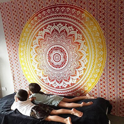 

Kozart Gradient Mandala Digital Printed Wall Polyester Tapestry Home Living Room Decoration Outdoor Picnic