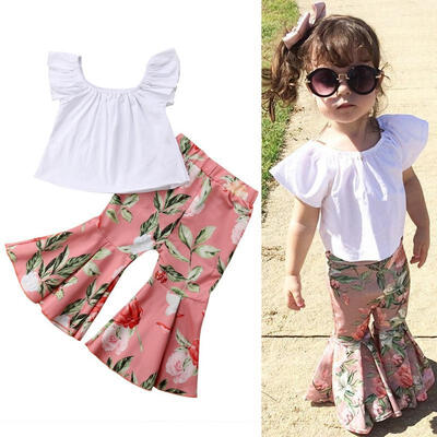 

Kids Baby Girl Outfit Sets Shirt T-shirt TopsFlower Long Pants Clothes