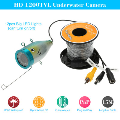 

15M HD 1200TVL CCTV Camera Underwater Fish Finder for IceSeaRiver Fishing