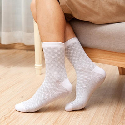 

Autumn Winter Men Cotton Socks Plaid Checked Business Casual Soft Warm Hosiery Calcetines