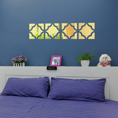

〖Follure〗20pcs Acrylic Mirror Wall Sticker Removable Decal Home Vinyl Mural Decor Gold